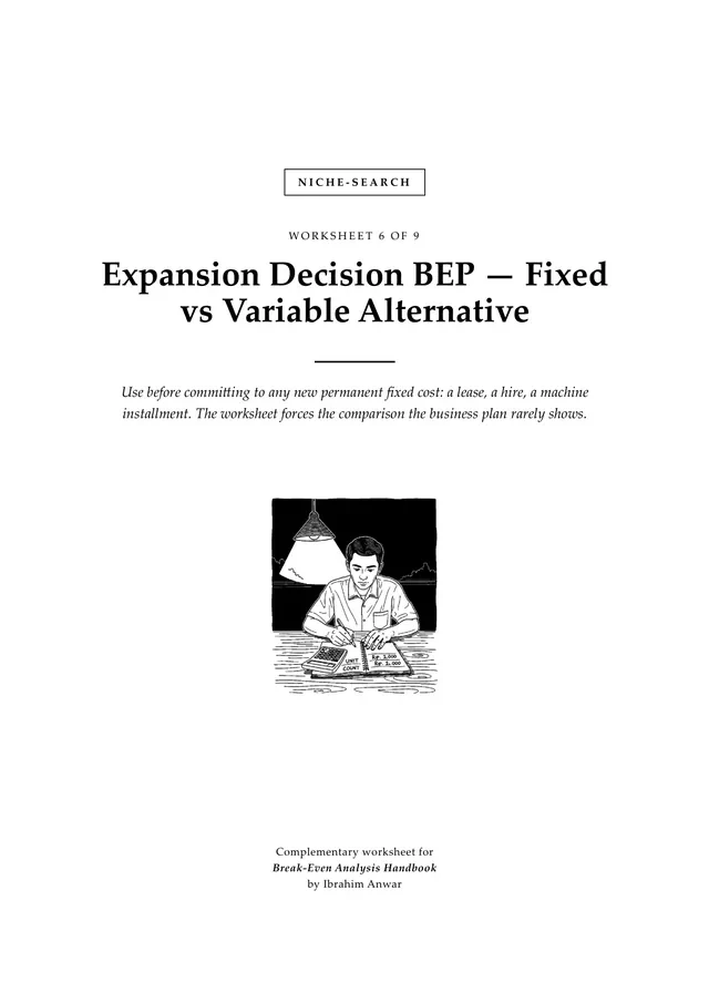 Cover, Expansion Decision BEP — Fixed vs Variable Alternative